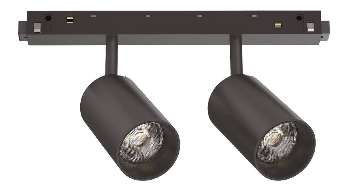 Luminaire Noir a silhouette graphique de type rail de spots 16W 4000K
