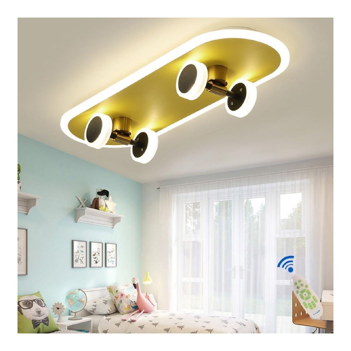 Plafonnier Blanc et Dore au style moderne avec conception fonctionnelle 42W