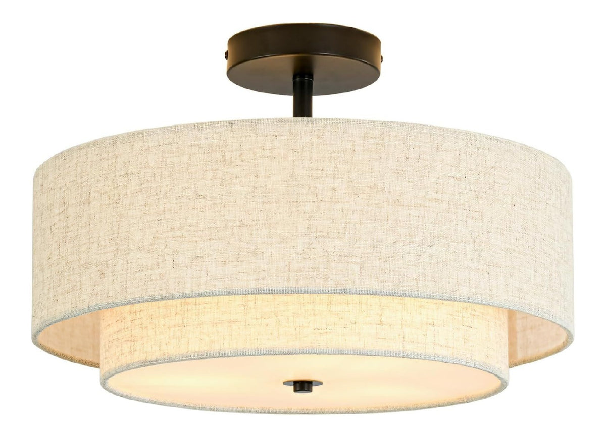 Lustre Noir et Ambre au style moderne avec conception fonctionnelle