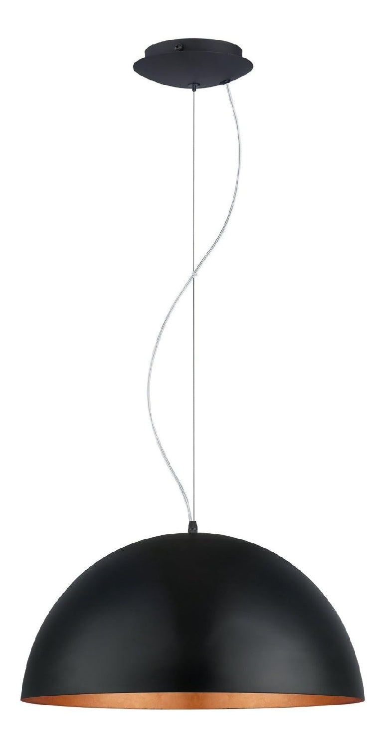 Suspension Noir et Ambre aux lignes epurees avec eclairage confortable E27
