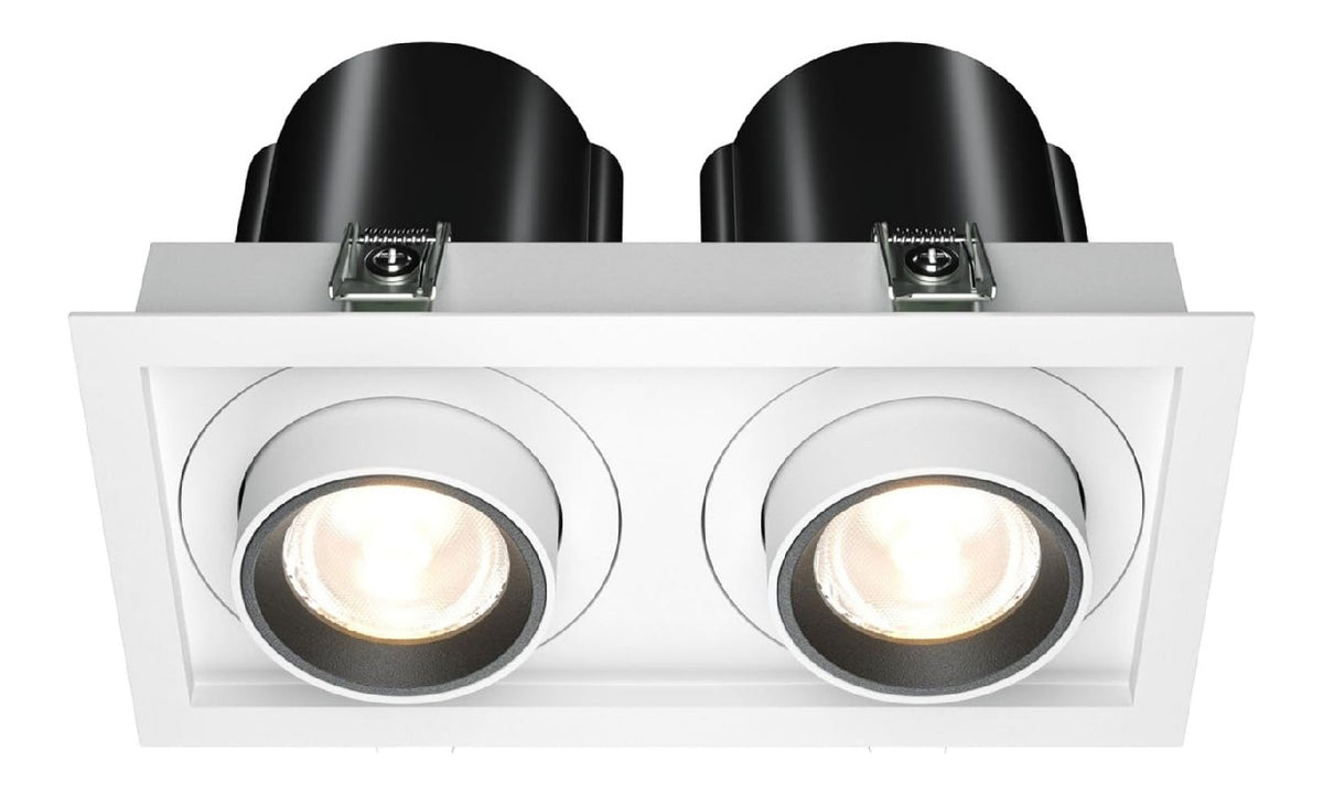 Eclairage Blanc et Dore contemporain en version spot de plafond 3000K GU10
