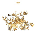 Suspension Dore et Ambre a presence elegante et lumiere agreable