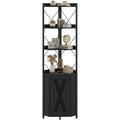etagere d'angle 180 cm avec armoire integree, six niveaux de rangement et systeme anti basculement