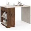 Ensembles de meubles finition bois structure metal beige