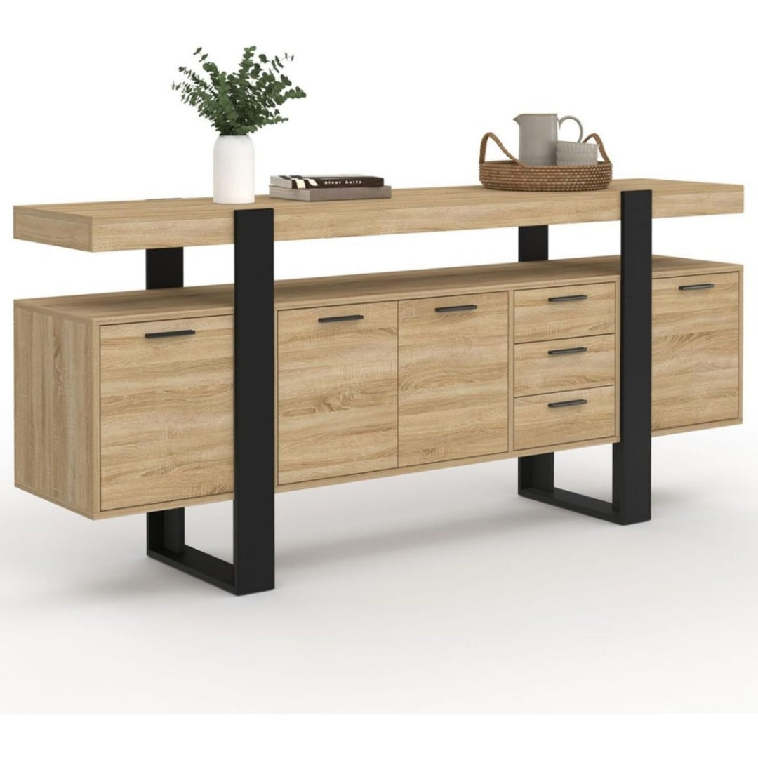 Tables finition bois structure metal naturel variante 2308