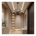 Suspension Noir et Blanc a presence elegante et lumiere agreable 40 W E14