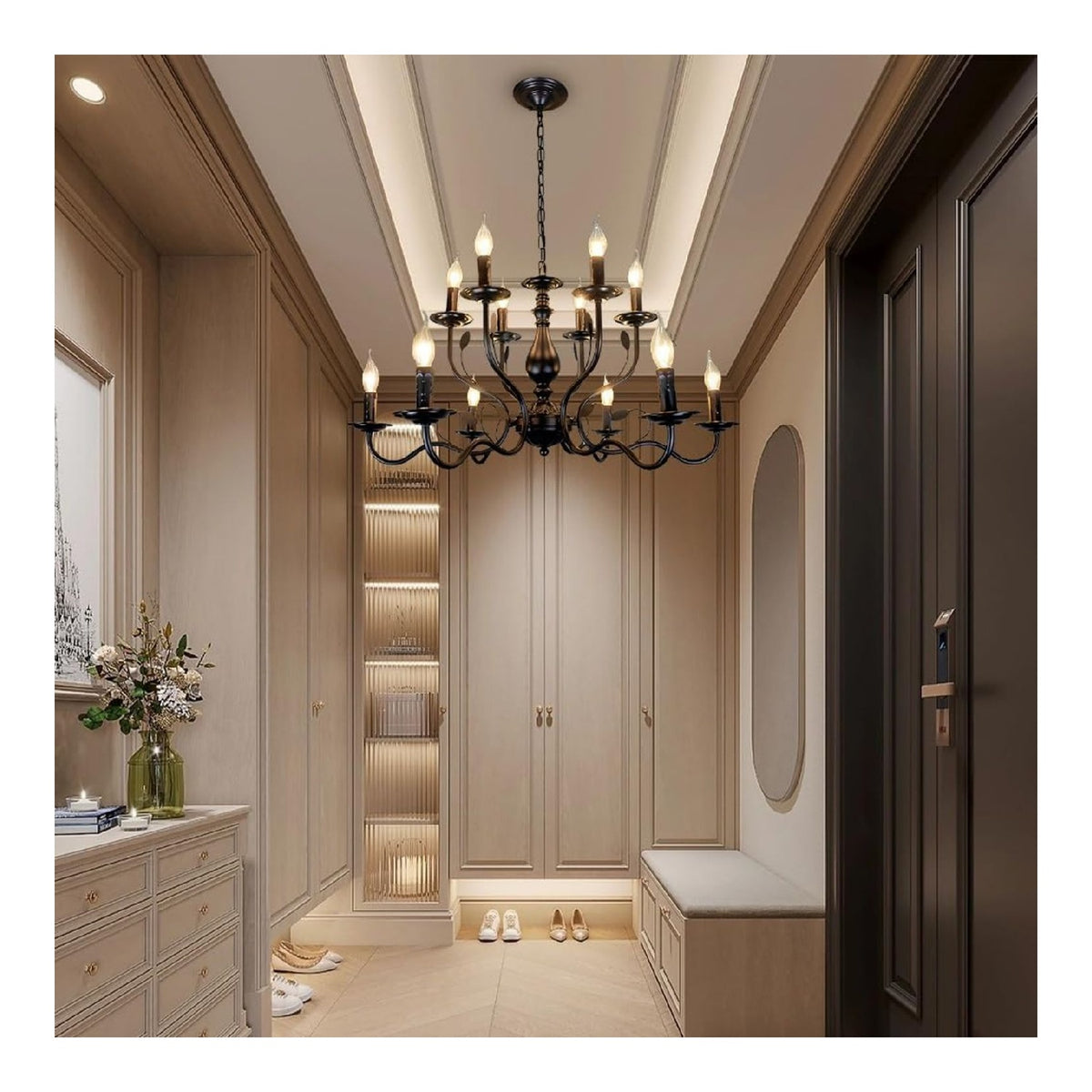Suspension Noir et Blanc a presence elegante et lumiere agreable 40 W E14