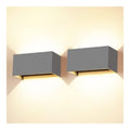 Applique murale Noir et Blanc aux lignes epurees avec eclairage confortable 24W IP65 3000K