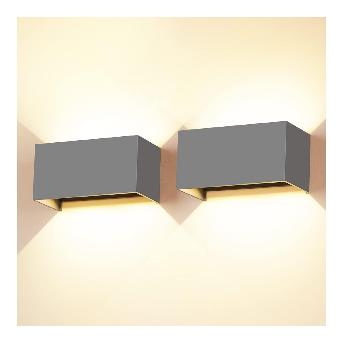 Applique murale Noir et Blanc aux lignes epurees avec eclairage confortable 24W IP65 3000K