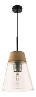 Suspension Noir et Ambre aux lignes epurees avec eclairage confortable 60 W E27