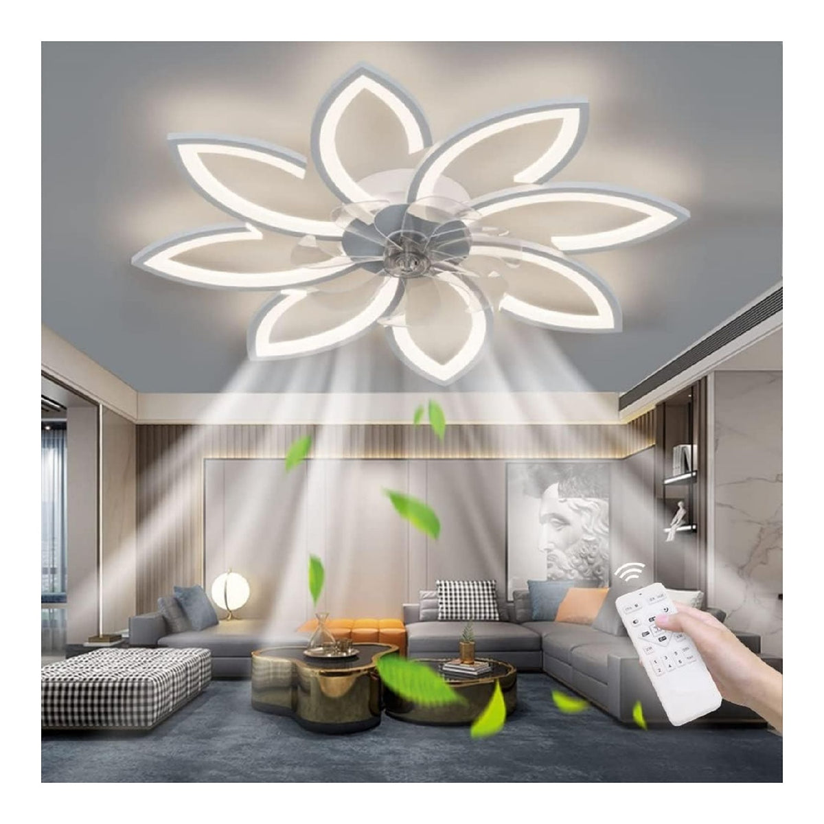 Plafonnier Noir et Blanc aux lignes epurees avec eclairage confortable 70W