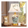 Lampe de table Blanc et Ambre a presence elegante et lumiere agreable E27